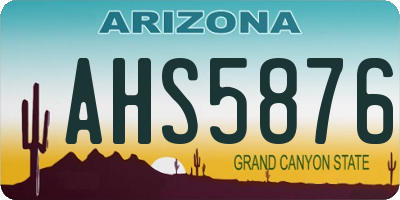AZ license plate AHS5876