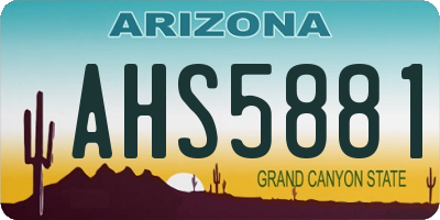AZ license plate AHS5881