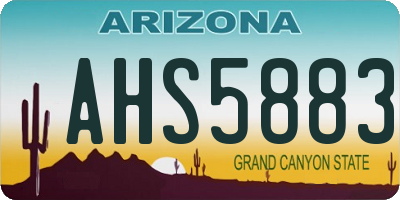AZ license plate AHS5883