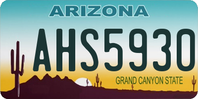 AZ license plate AHS5930