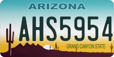 AZ license plate AHS5954