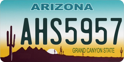 AZ license plate AHS5957