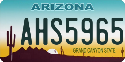 AZ license plate AHS5965