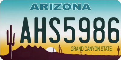 AZ license plate AHS5986