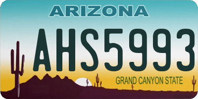 AZ license plate AHS5993