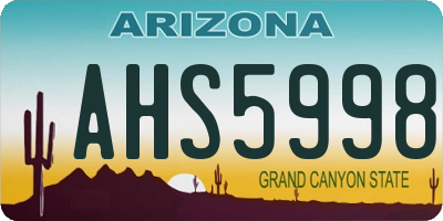 AZ license plate AHS5998