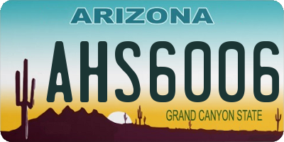 AZ license plate AHS6006