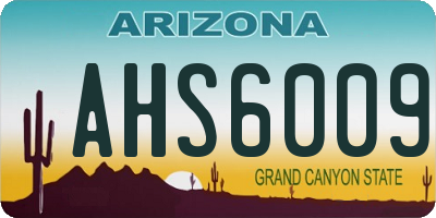 AZ license plate AHS6009
