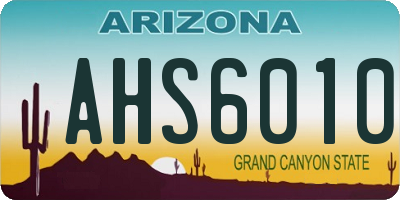 AZ license plate AHS6010
