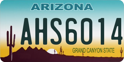 AZ license plate AHS6014