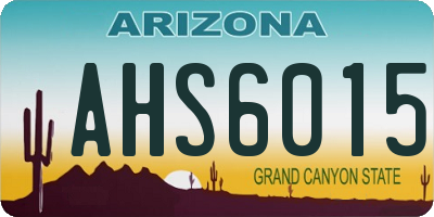 AZ license plate AHS6015