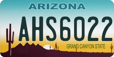 AZ license plate AHS6022