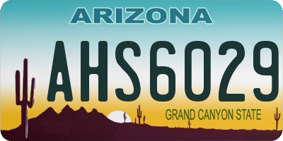 AZ license plate AHS6029
