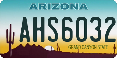AZ license plate AHS6032