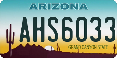 AZ license plate AHS6033