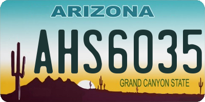 AZ license plate AHS6035