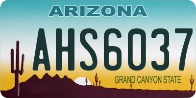 AZ license plate AHS6037