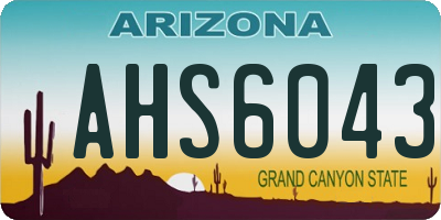 AZ license plate AHS6043