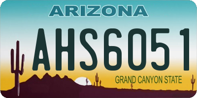 AZ license plate AHS6051