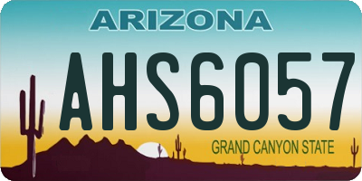 AZ license plate AHS6057