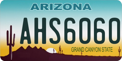 AZ license plate AHS6060