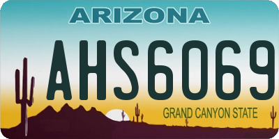 AZ license plate AHS6069