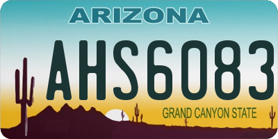 AZ license plate AHS6083