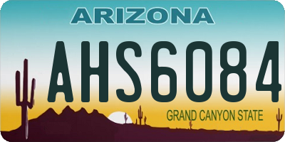 AZ license plate AHS6084