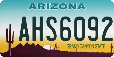 AZ license plate AHS6092