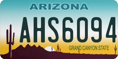 AZ license plate AHS6094