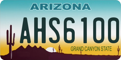 AZ license plate AHS6100