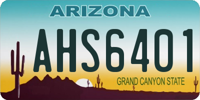 AZ license plate AHS6401