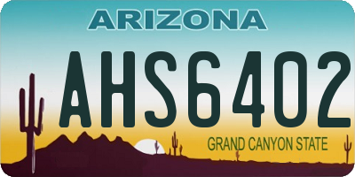 AZ license plate AHS6402