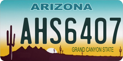 AZ license plate AHS6407