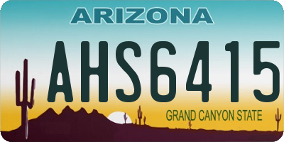 AZ license plate AHS6415