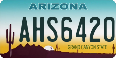 AZ license plate AHS6420