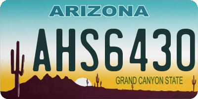 AZ license plate AHS6430