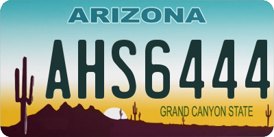 AZ license plate AHS6444