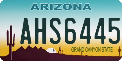 AZ license plate AHS6445