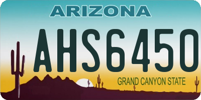 AZ license plate AHS6450