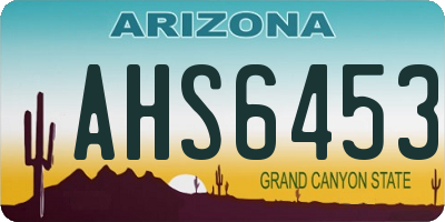 AZ license plate AHS6453