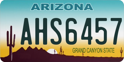 AZ license plate AHS6457