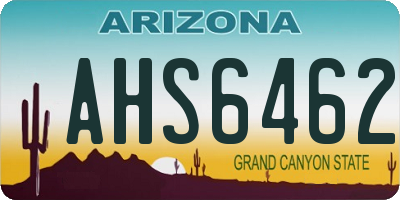 AZ license plate AHS6462