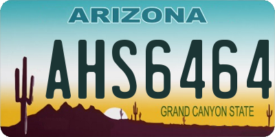AZ license plate AHS6464