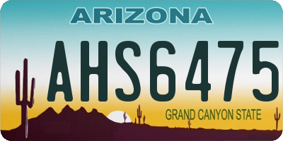 AZ license plate AHS6475