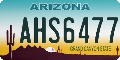 AZ license plate AHS6477