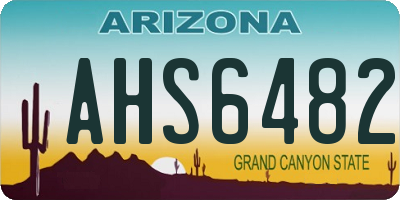 AZ license plate AHS6482