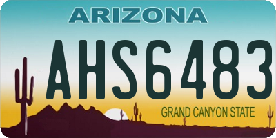 AZ license plate AHS6483