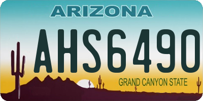 AZ license plate AHS6490