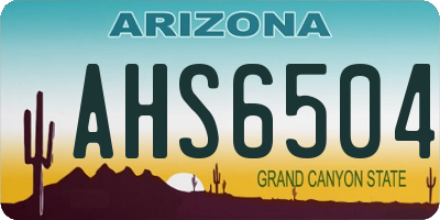 AZ license plate AHS6504